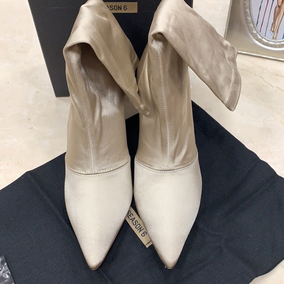 HOST PIC YEEZY STUNNING EDGY TEXTILE POINT-TOE LUXURY SOCK BOOTS SIZE 8.5 - Picture 10 of 14